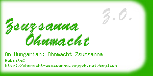 zsuzsanna ohnmacht business card